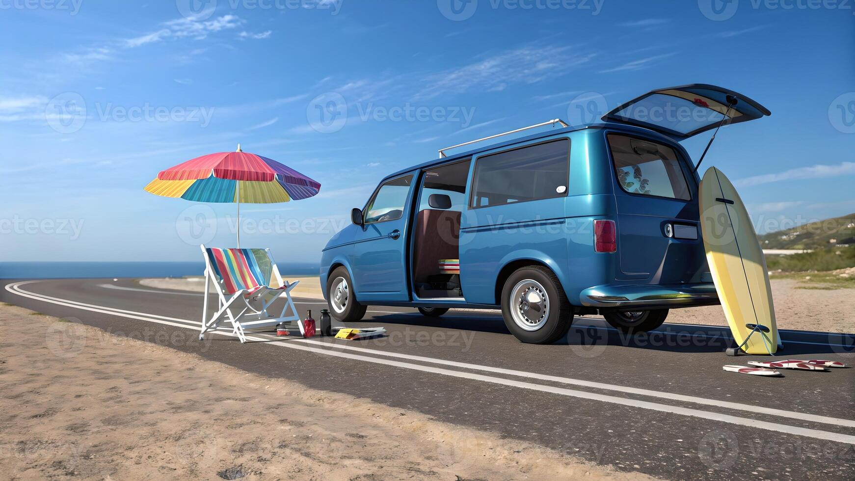 Summer Road Trip Van Beach Vacation photo