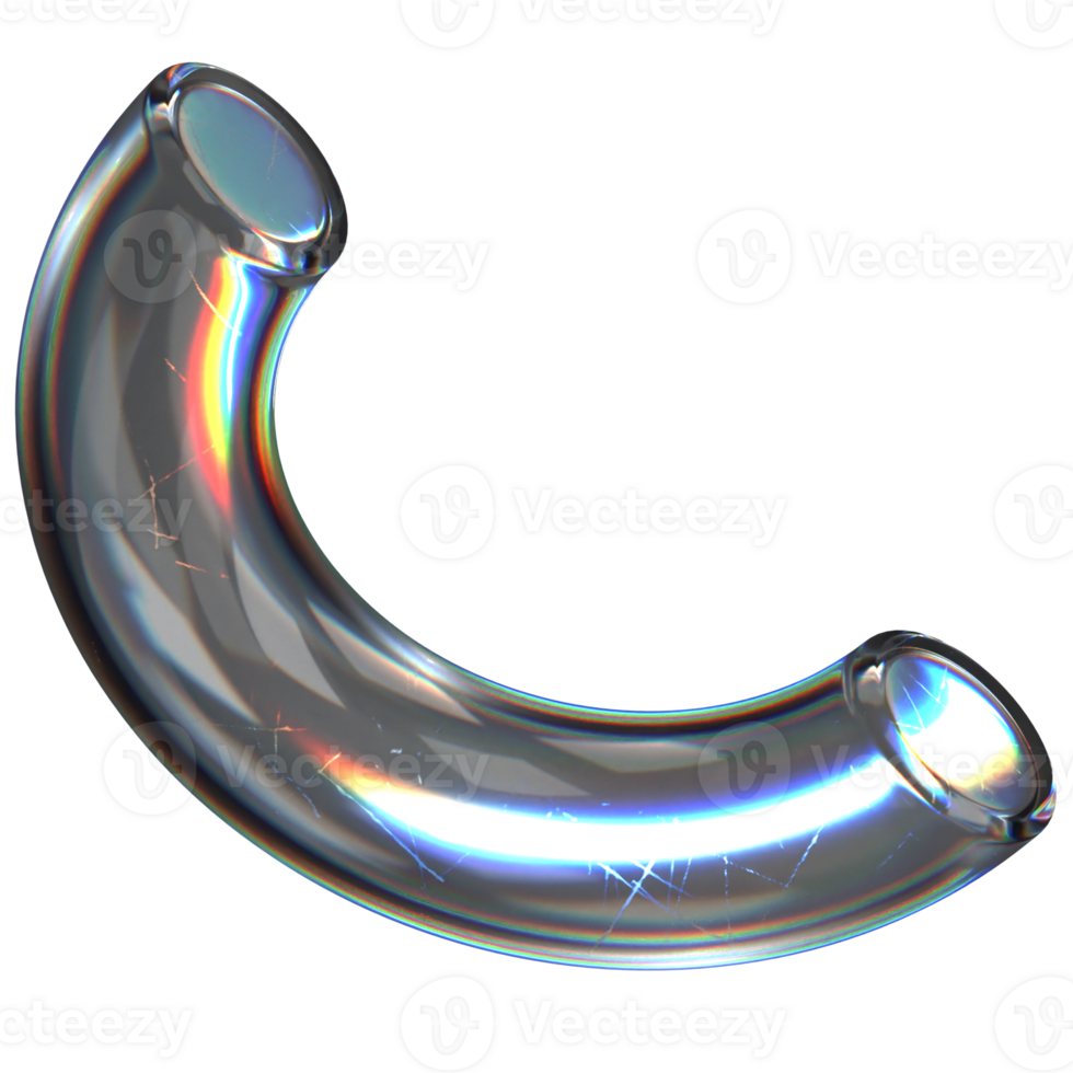 3D icon of a glass half donut png