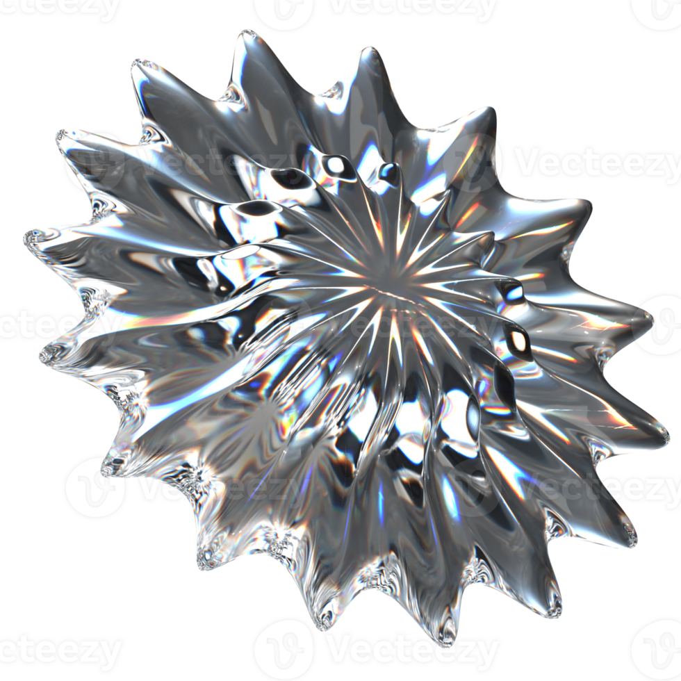 3D icon of a glass abstract disc png