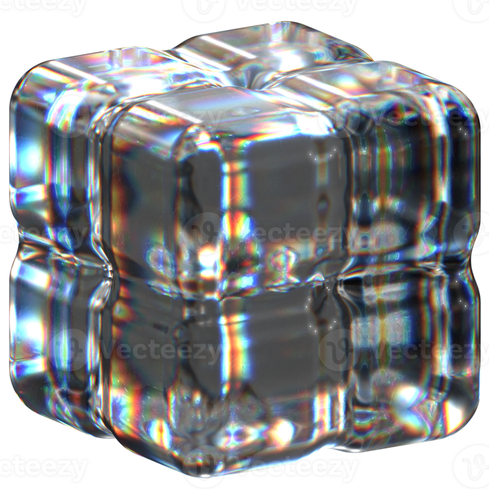 3D icon of a glass cube png