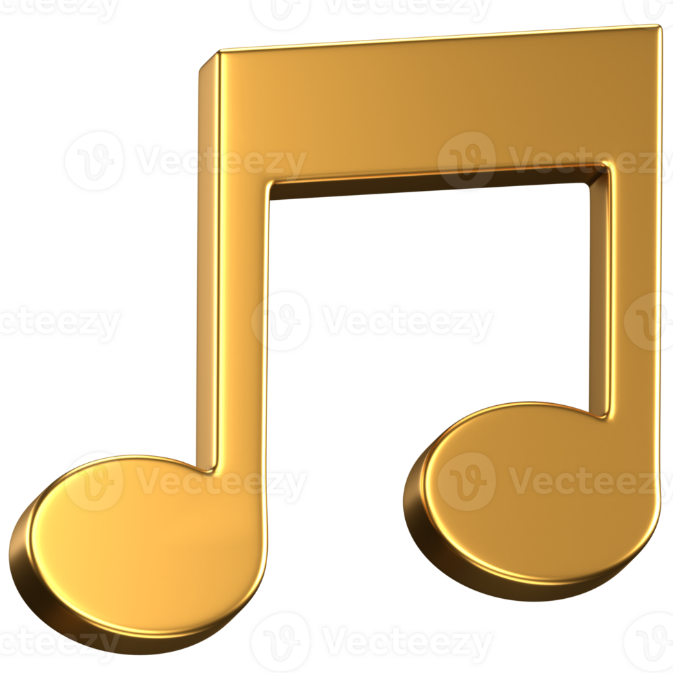 Gold music note icon png