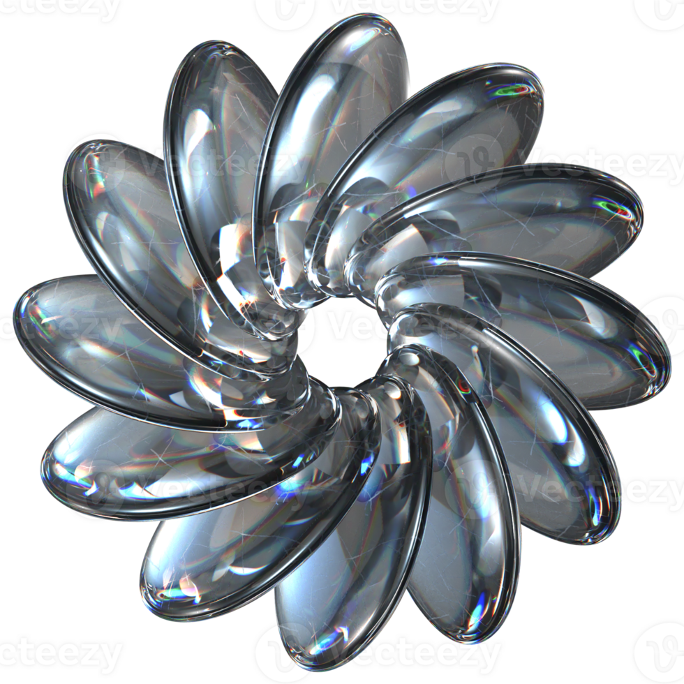 3D icon of a glass flower shaped sculpture png