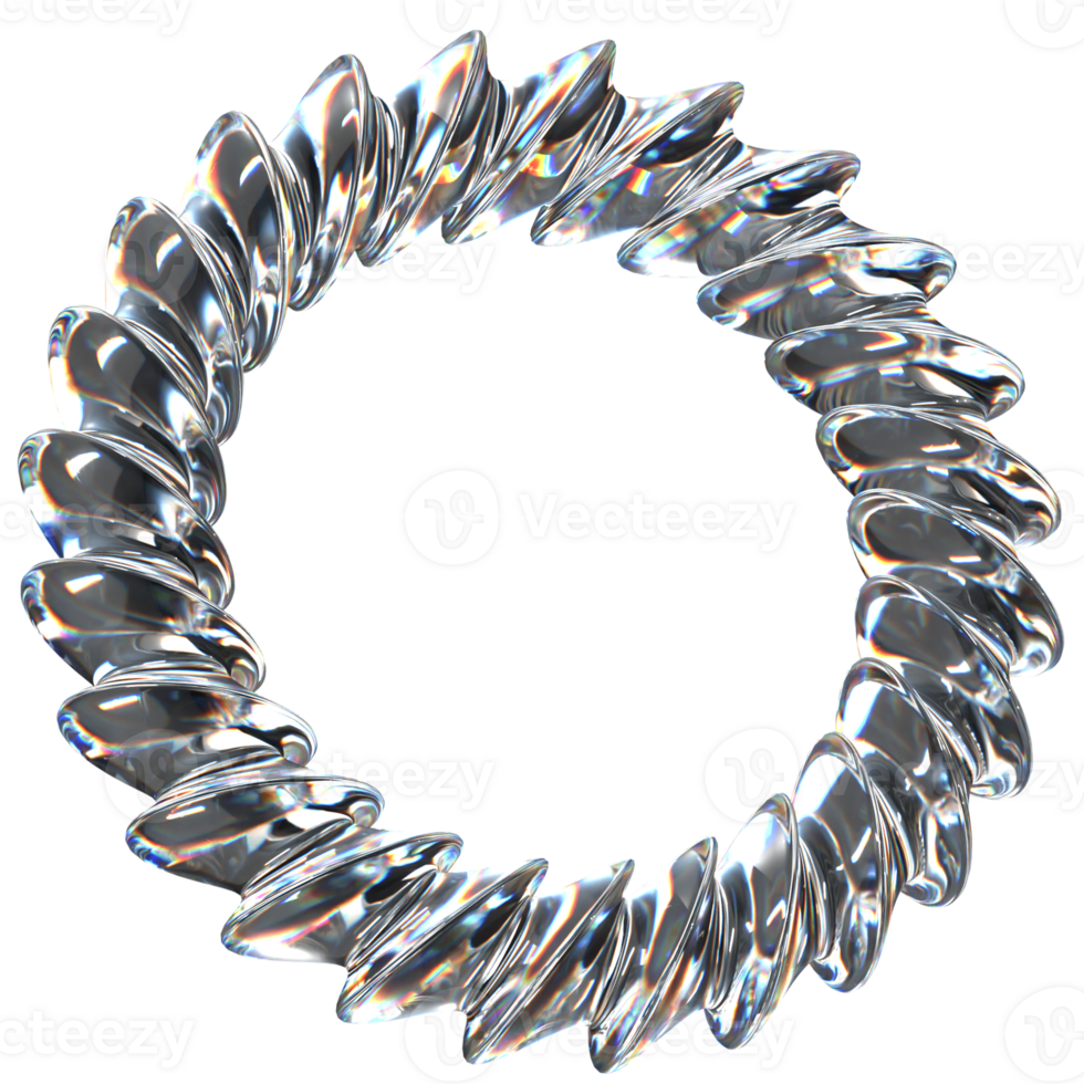 3D icon of a glass abstract donut png