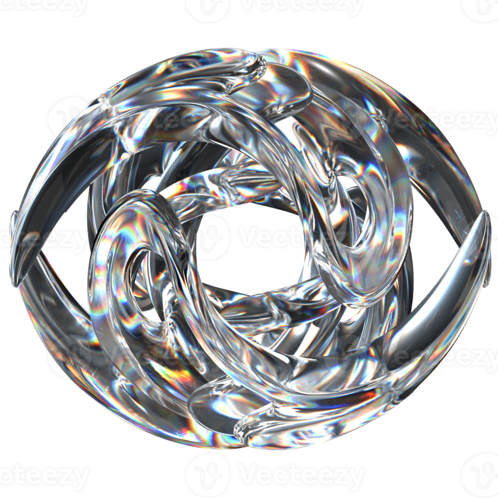 3D icon of a glass eye shaped object png