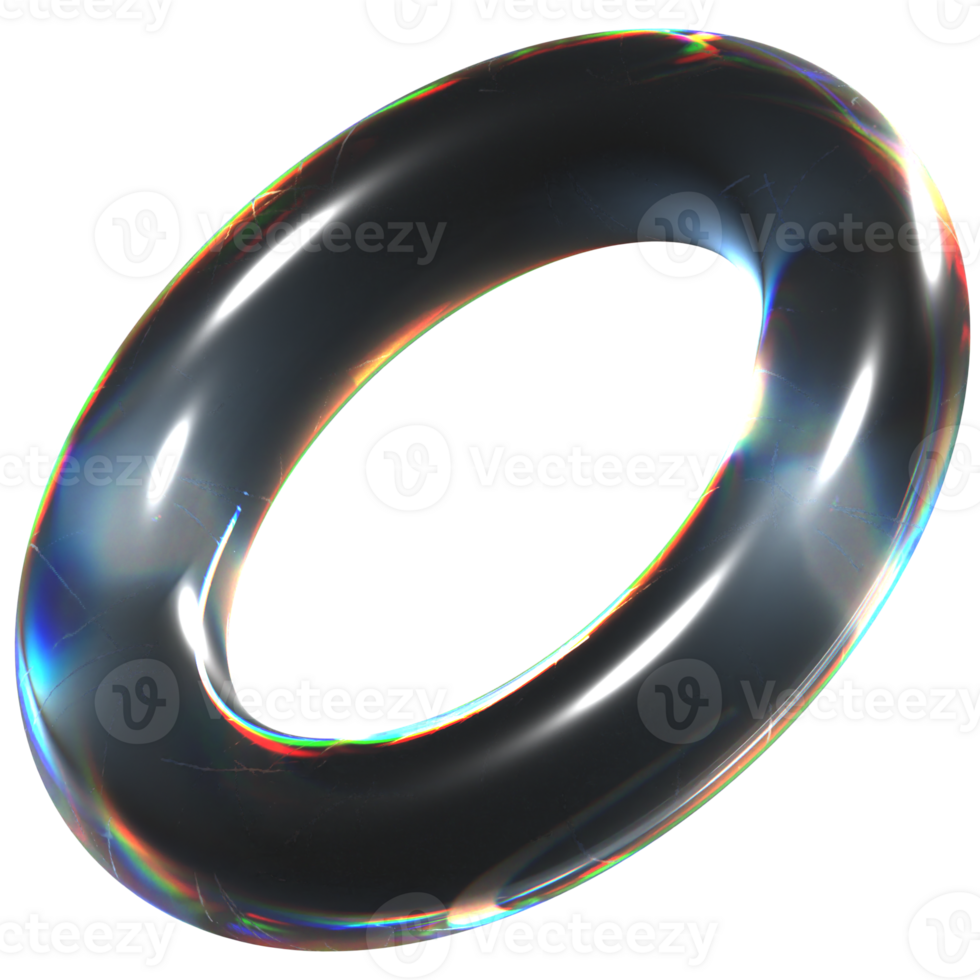 3D icon of a glass donut png