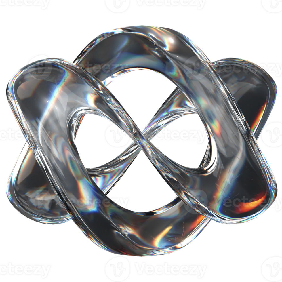 3D icon of a glass bent sculpture png