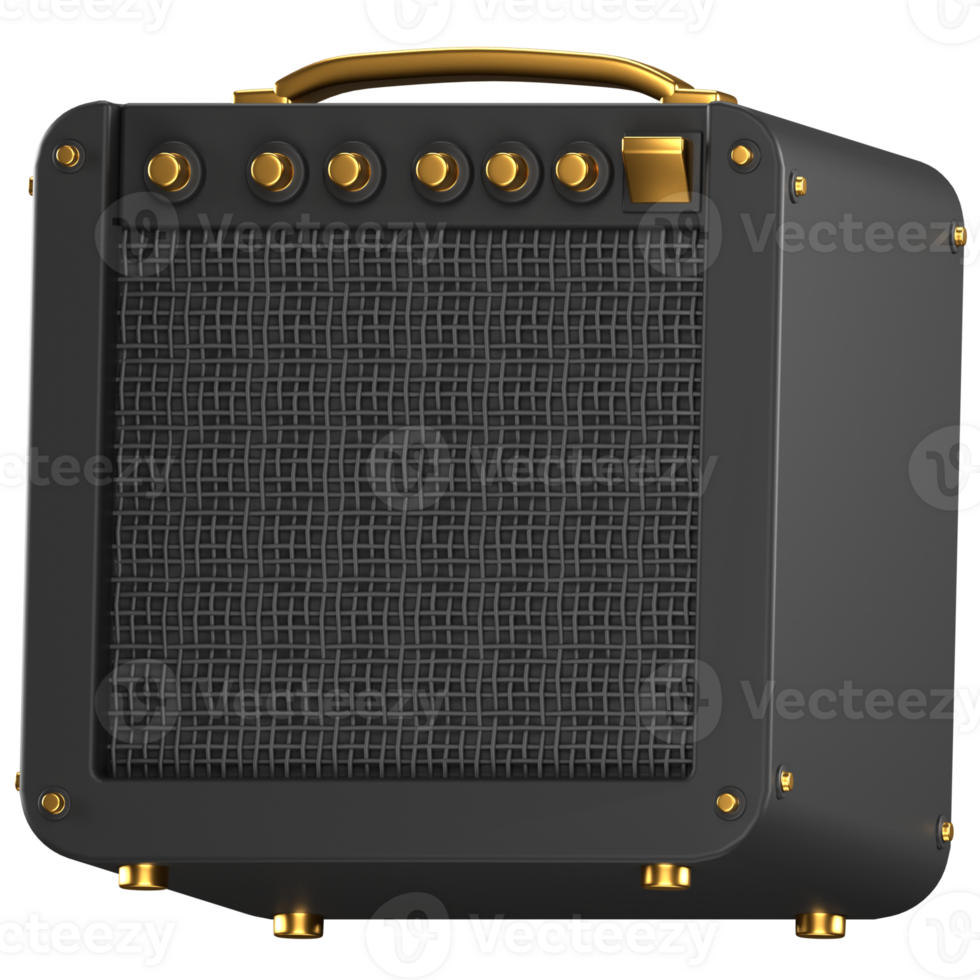 A black and gold guitar amplifier png