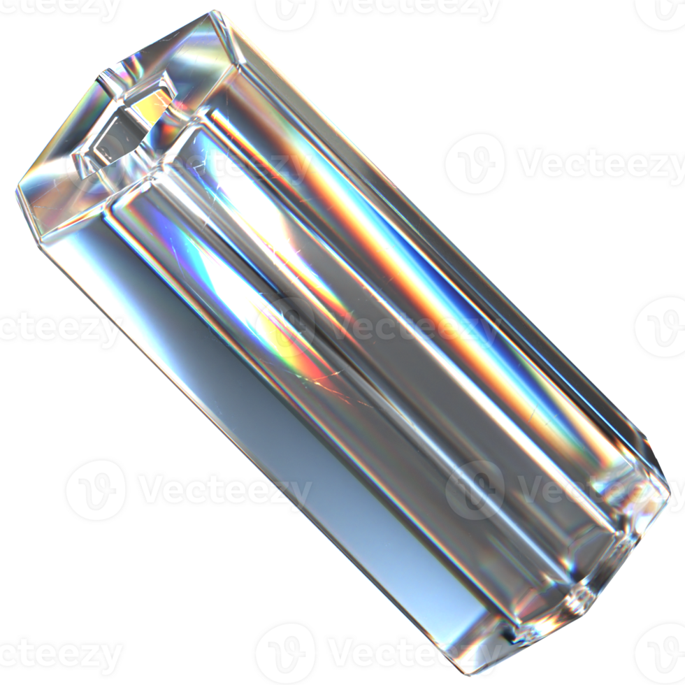 3D icon of a glass hexagonal tube png