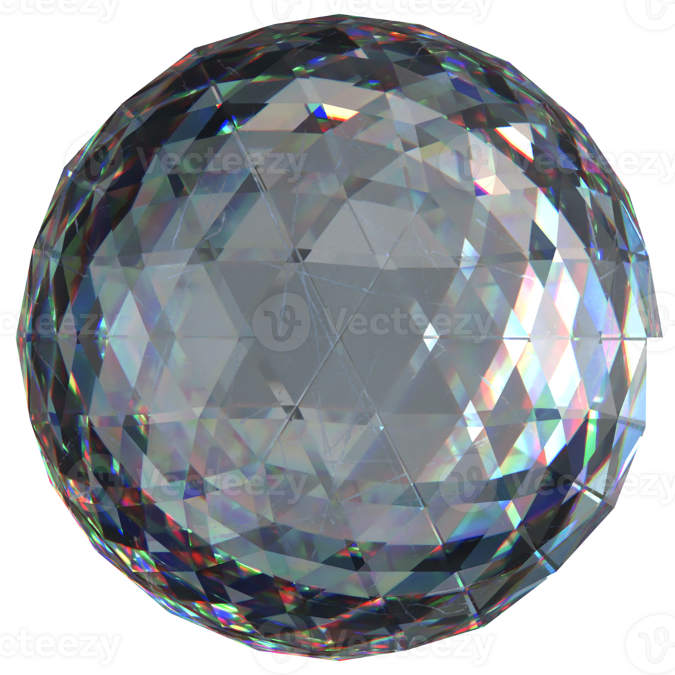 3D icon of a glass crystalized sphere png