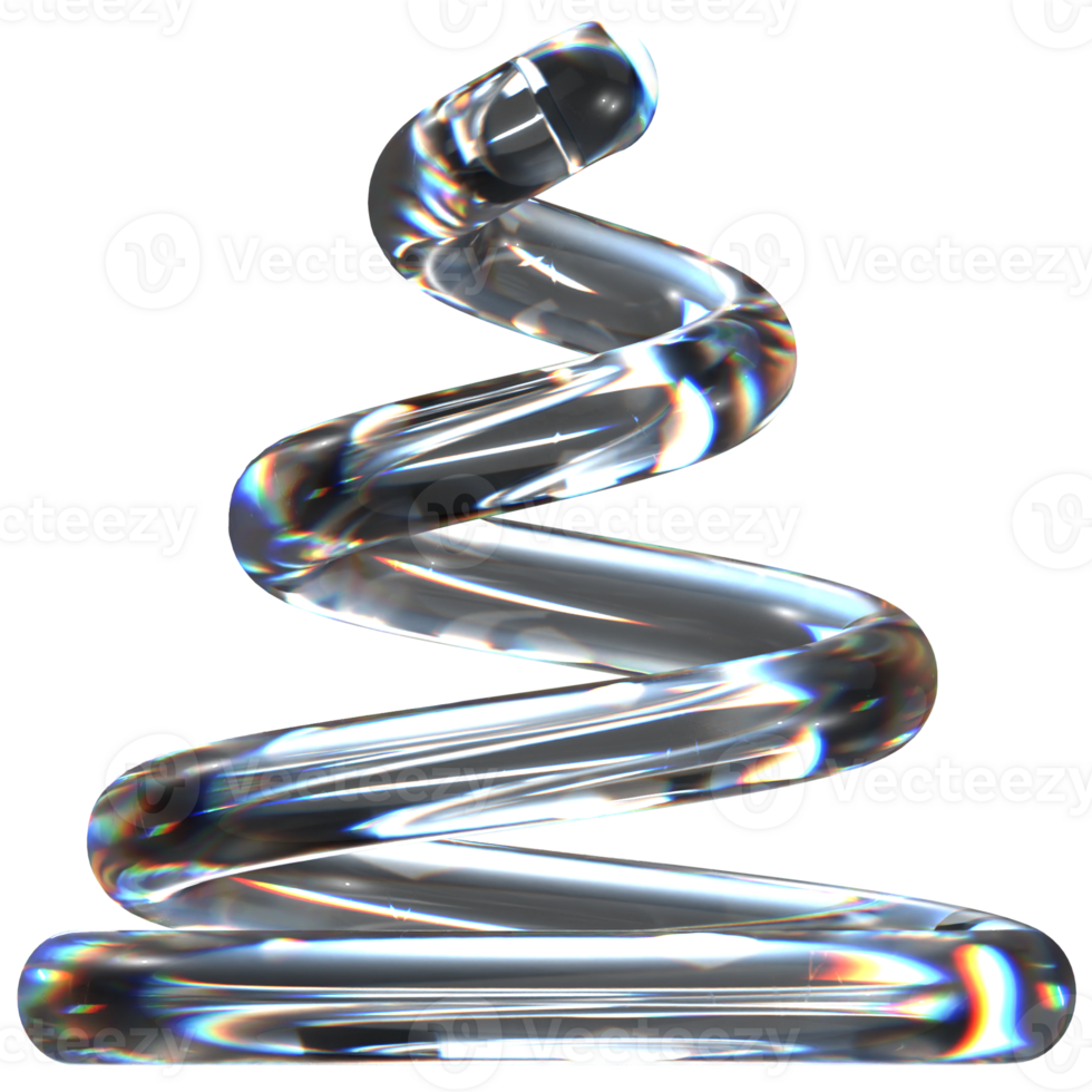 3D icon of a glass spiral spring png