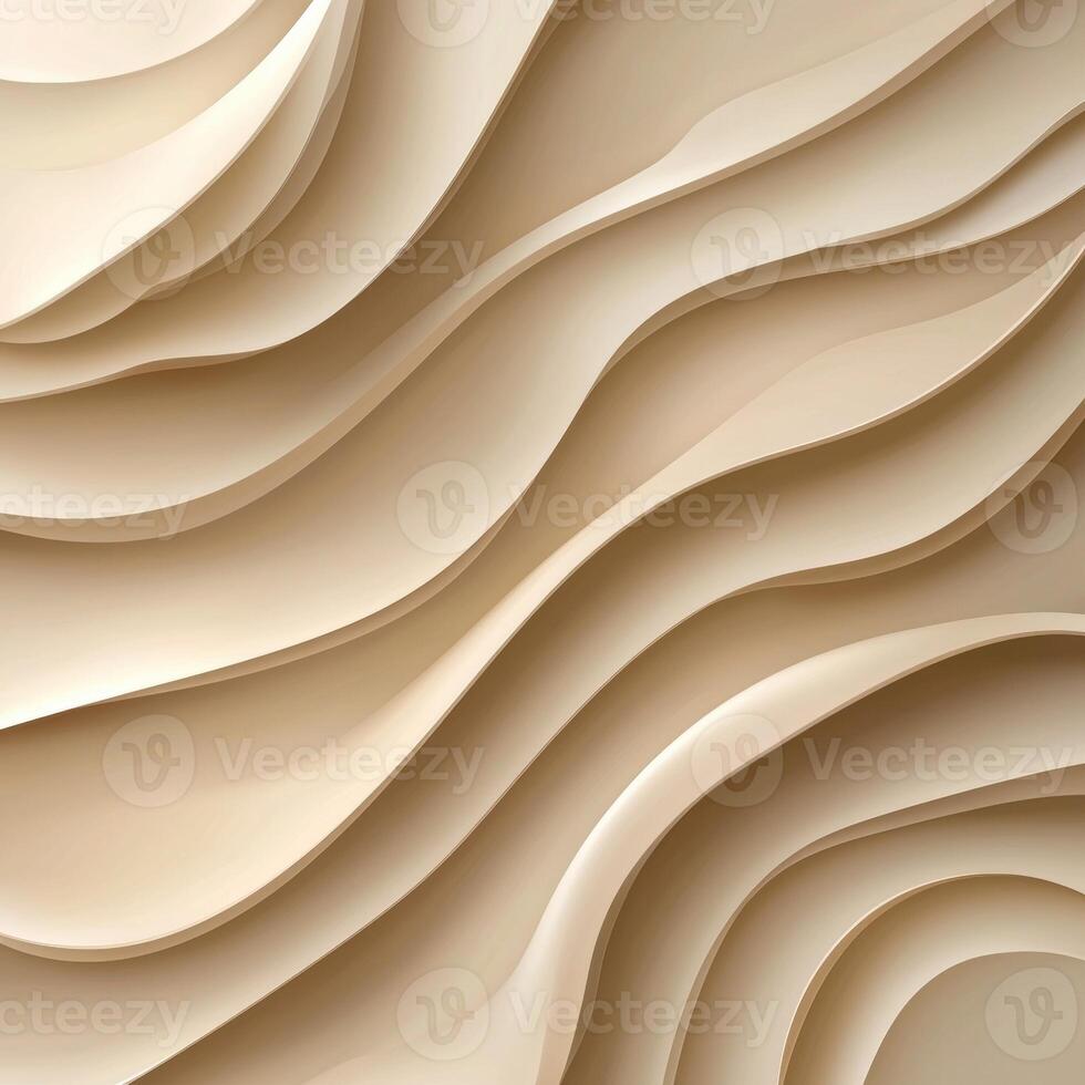 Abstract beige wavy background with flowing lines photo