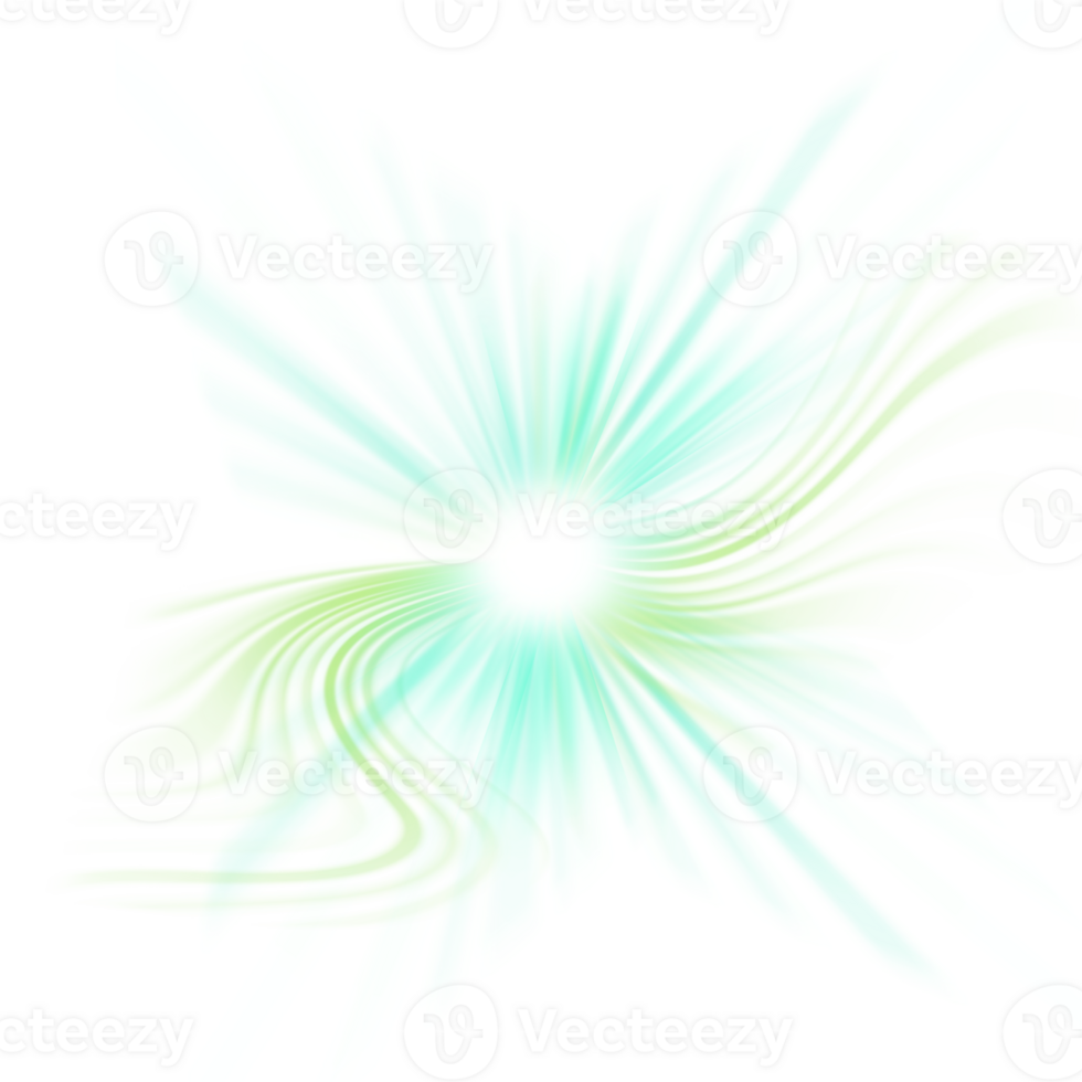 A green and blue star with a bright light png