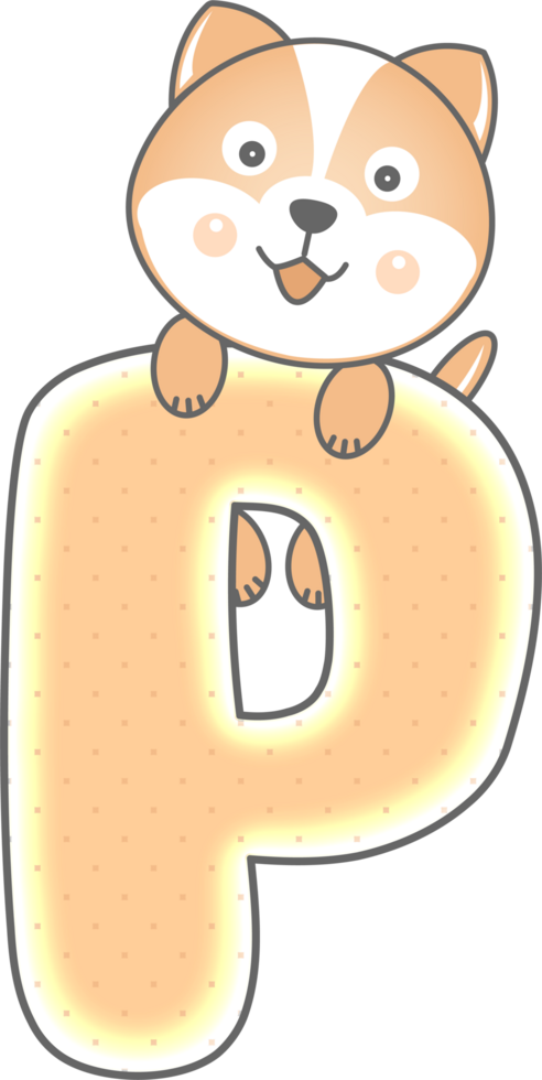 Cute Dog Animal, Letter P png
