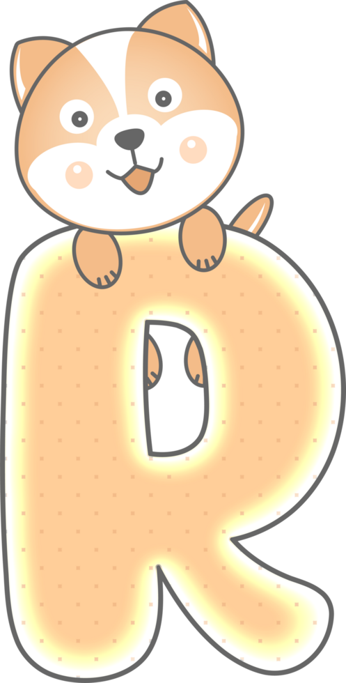 Cute Dog Animal, Letter R png