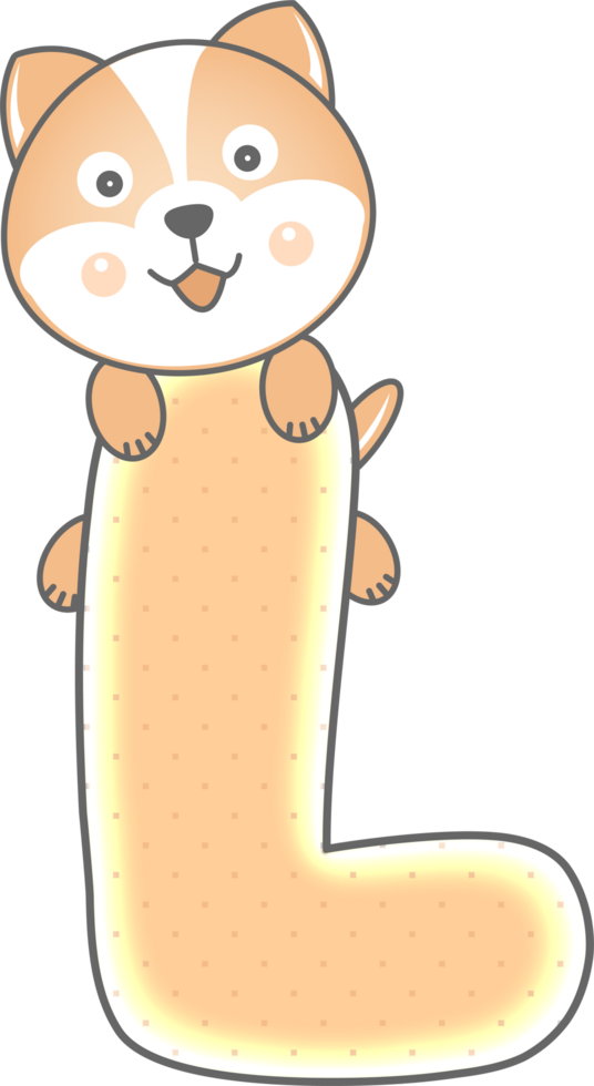Cute Dog Animal, Letter L png