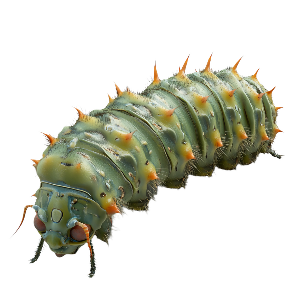 close up 3D model of lacewing larva showcasing its intricate details and spiny texture. This fascinating creature highlights beauty of nature design and adaptation png