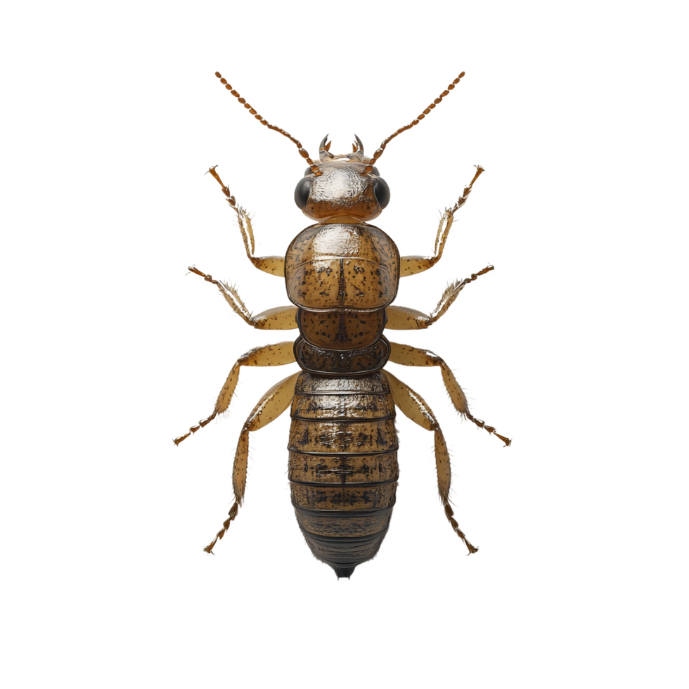 hyper realistic 3D termite with intricate body details, showcasing its segmented structure and fine textures. This highlights unique features of this fascinating insect png
