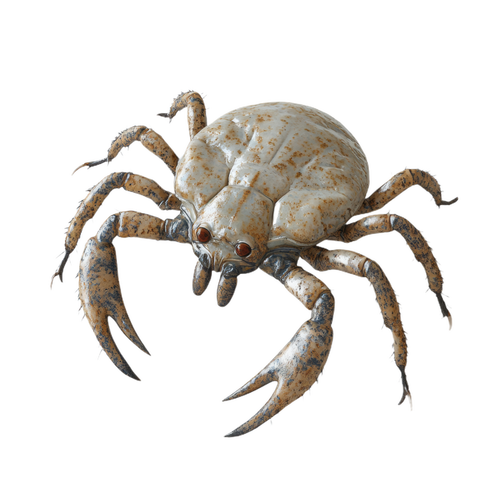 detailed 3D model of crab with sharp claws and textured shell, showcasing its realistic features and intricate design. This model is perfect for educational and artistic purposes png