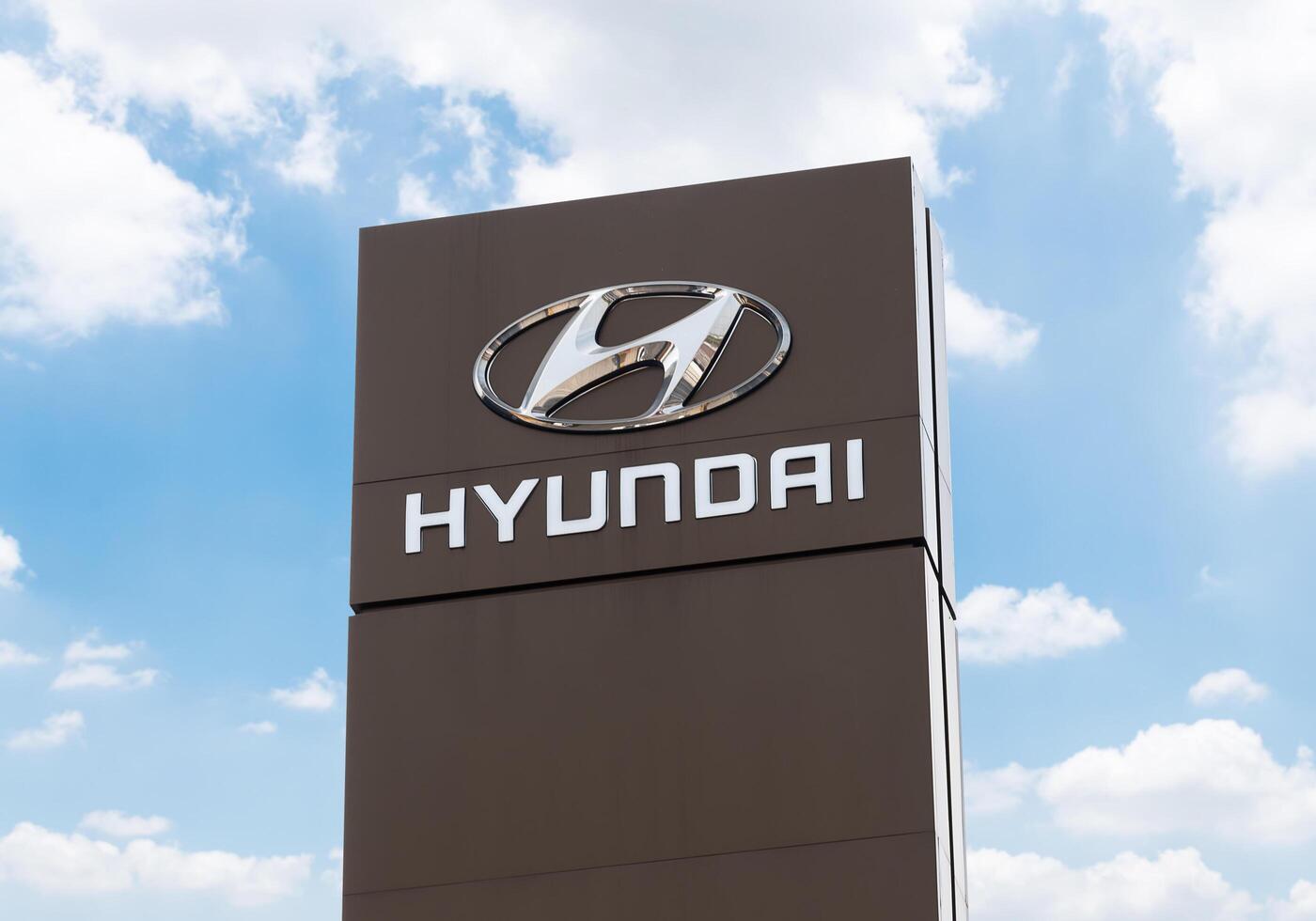 Nonthaburi Thailand 3 February 2025 Pole billboard with logo Hyundri photo