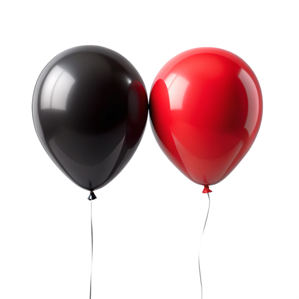 red and black balloons is isolated on transparent background png