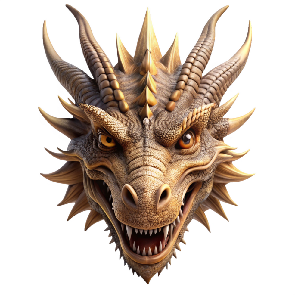 dragon head is isolated on transparent background png