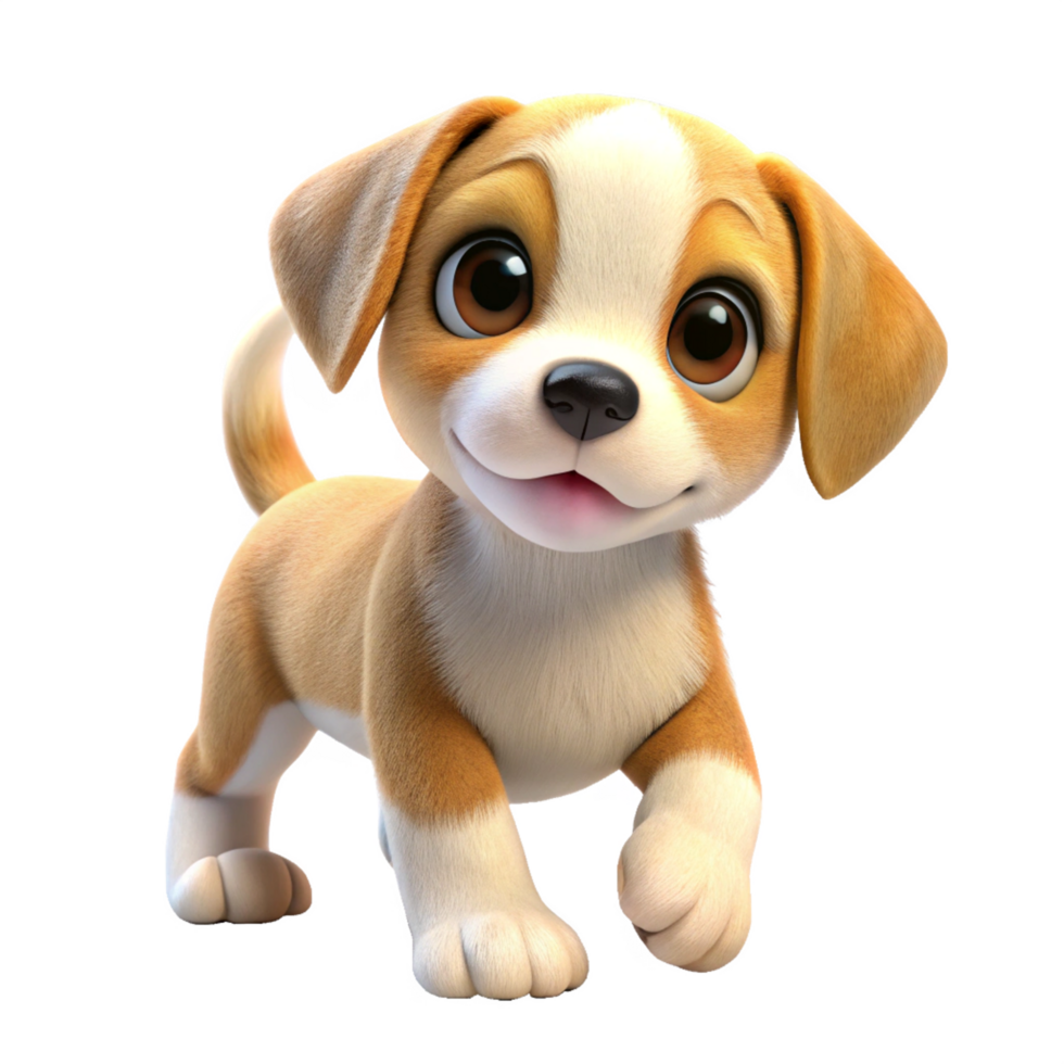 beautiful puppy is walking is isolated on transparent background png