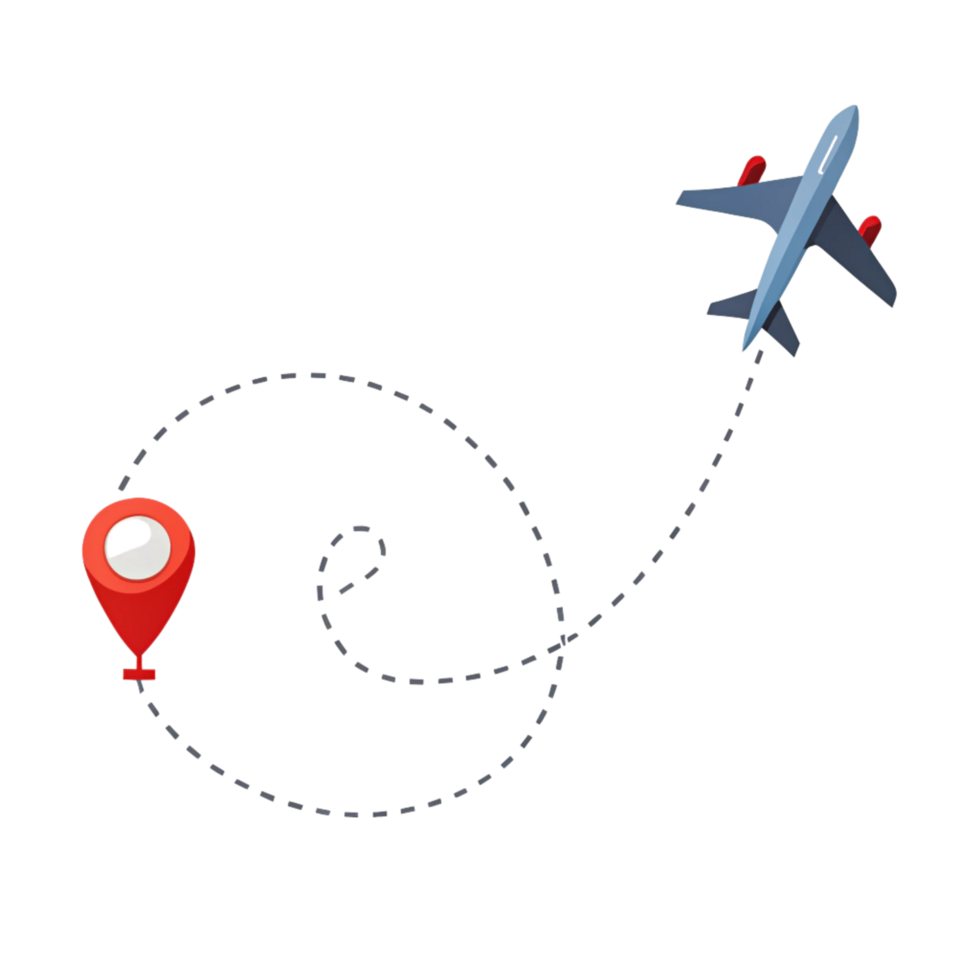 air plane travel clip art path is isolated on transparent background png