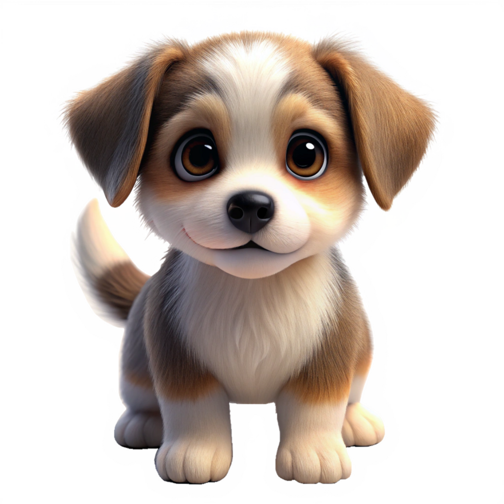 3d beautiful puppy is isolated on transparent background png