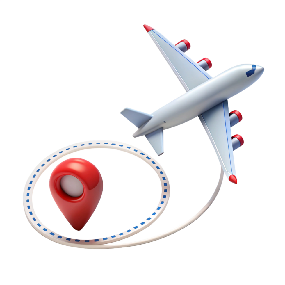 air plane travel is isolated on transparent background png