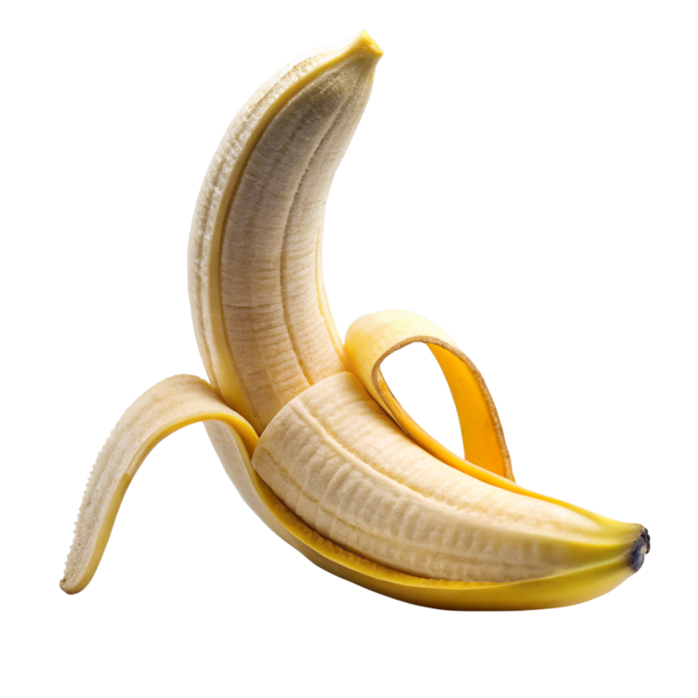 3d open banana is isolated on transparent background png