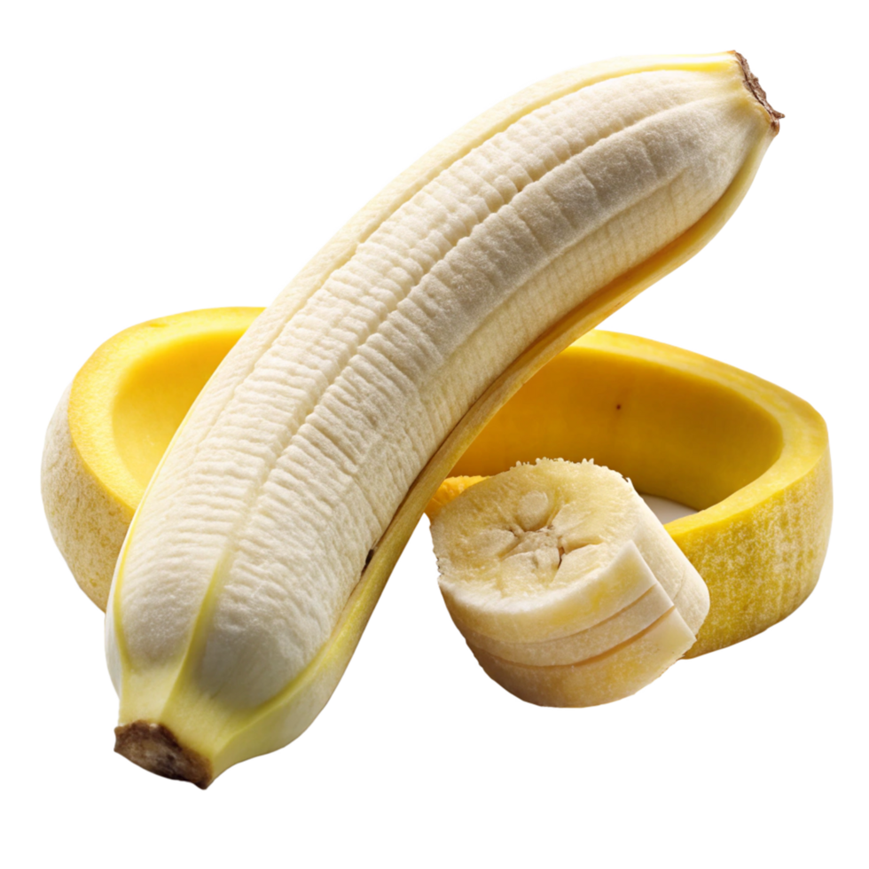 open banana is isolated on transparent background png