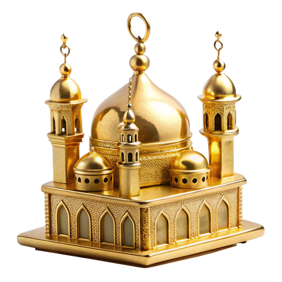 golden mosque is isolated on transparent background png