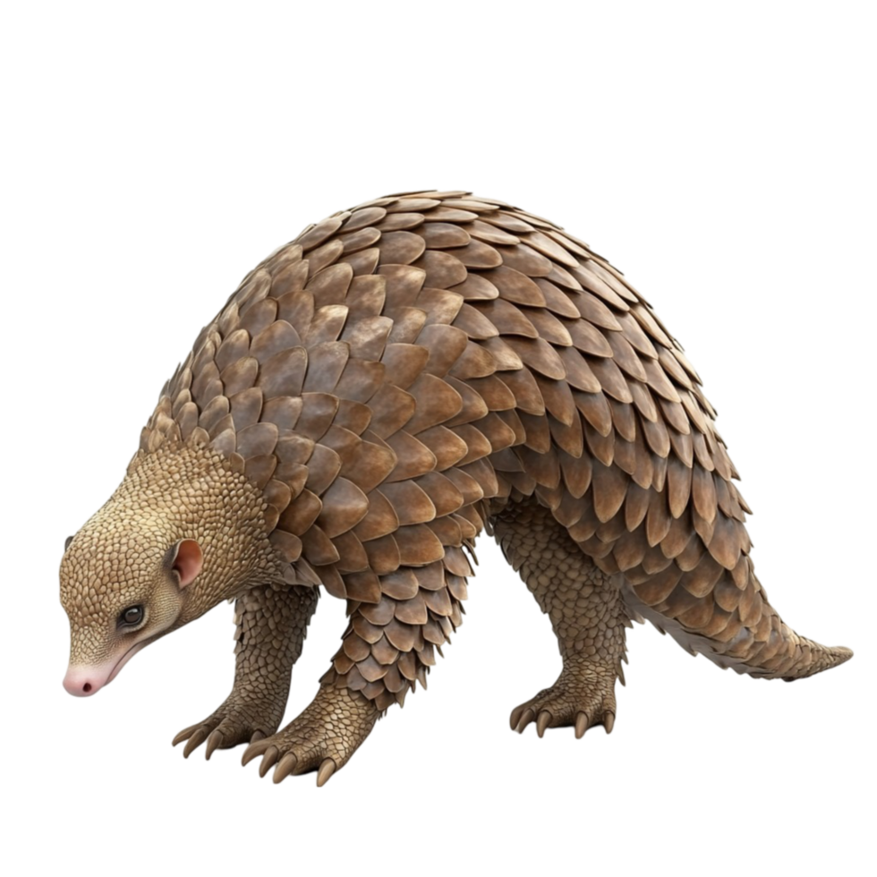 Elegant Golden Pangolin Statue with Detailed Design png