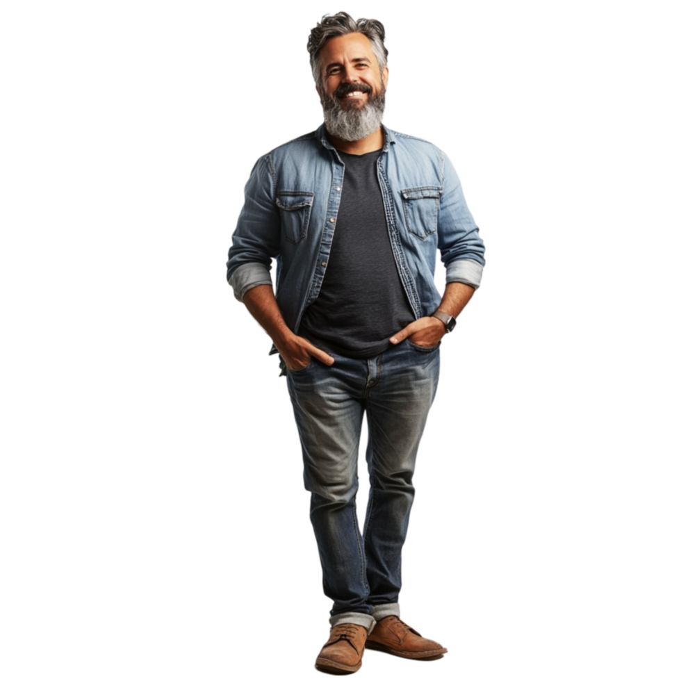 Man with a Beard Standing in Front of Transparent Background png