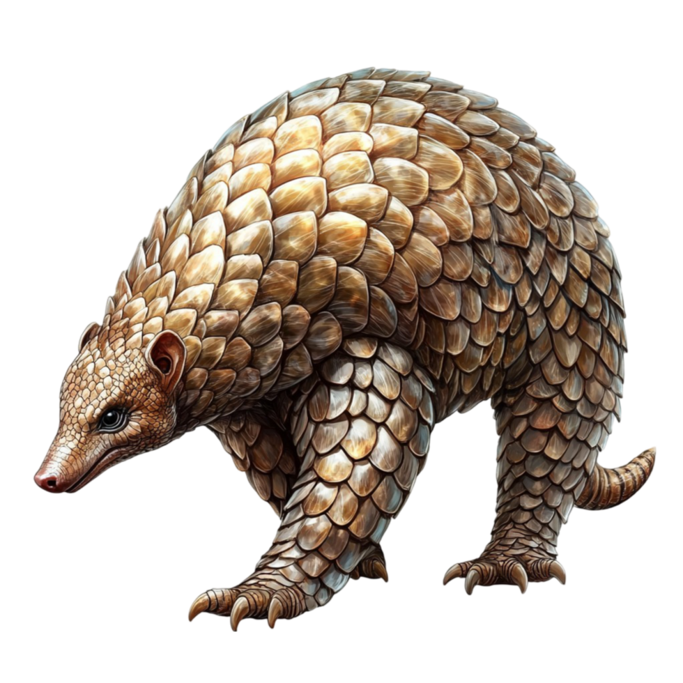 Luxurious Golden Pangolin Sculpture with Fine Craftsmanship png