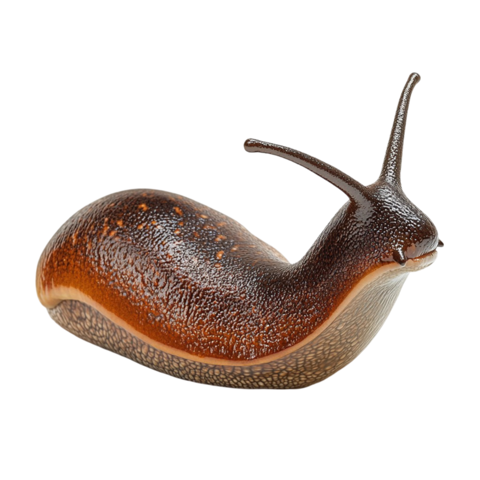 Realistic Snail Crawling on a Transparent Background png
