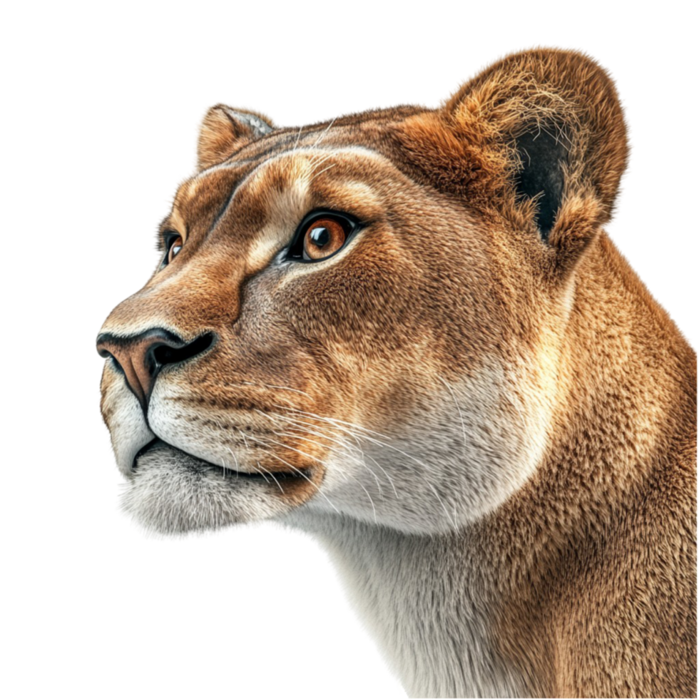 Young Lion Cub Resting with a Curious Expression png