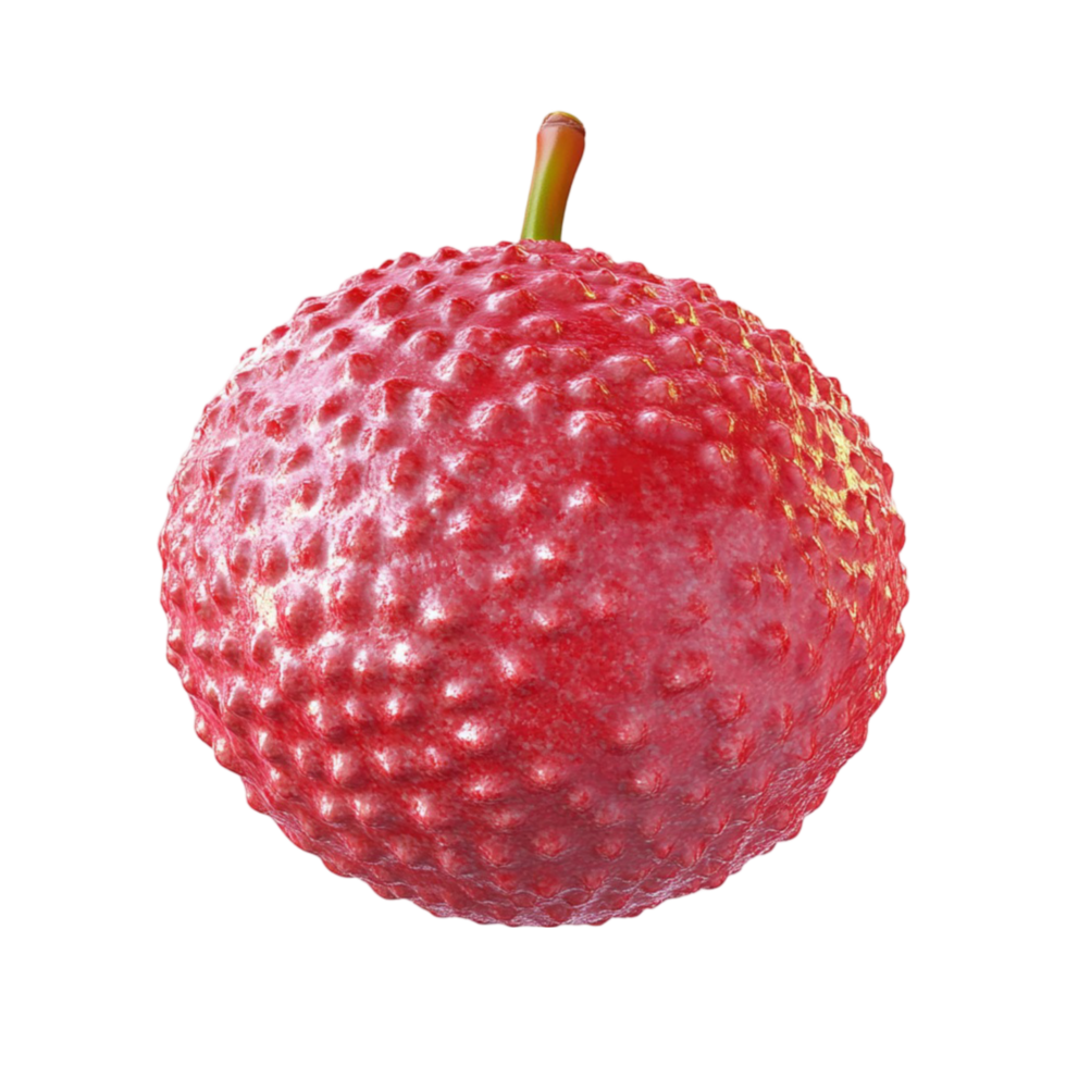 A red fruit is shown on a Transparent background png