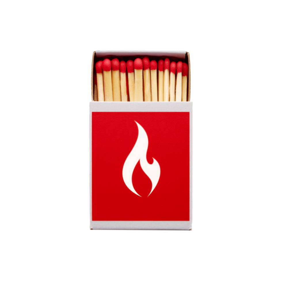 Realistic Matchbox with two stick on transparent background png