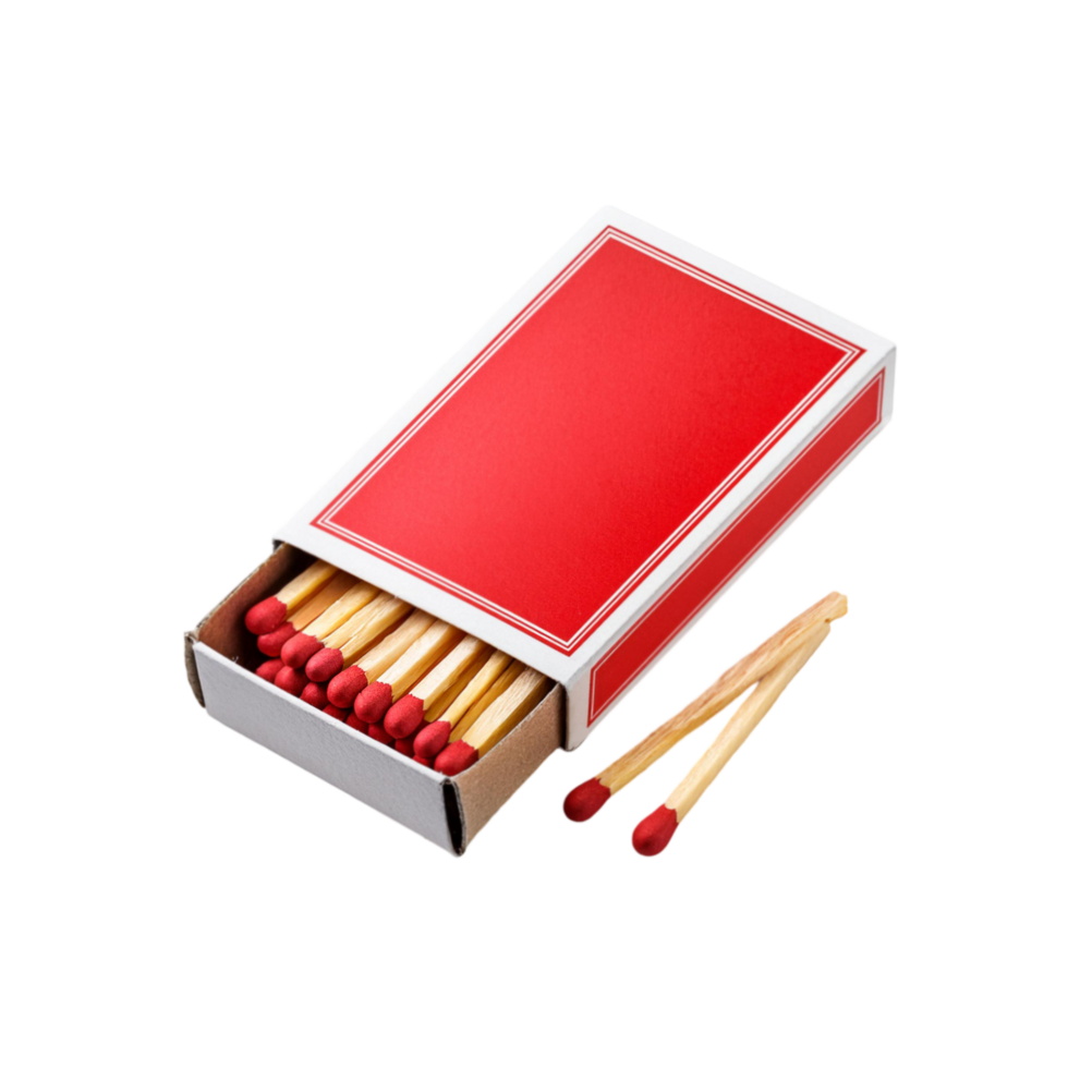 Top view of matchbox on transparent background png