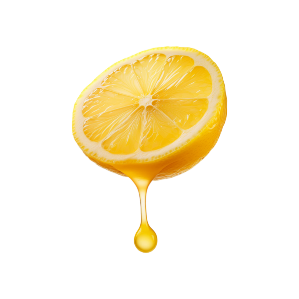 Drop of lemon juice on transparent background png