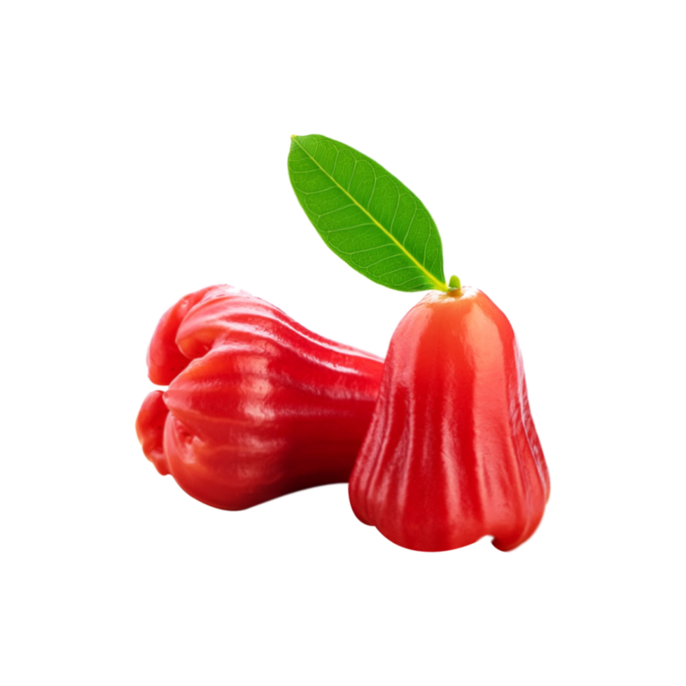 Red rose apple fruit on transparent background png