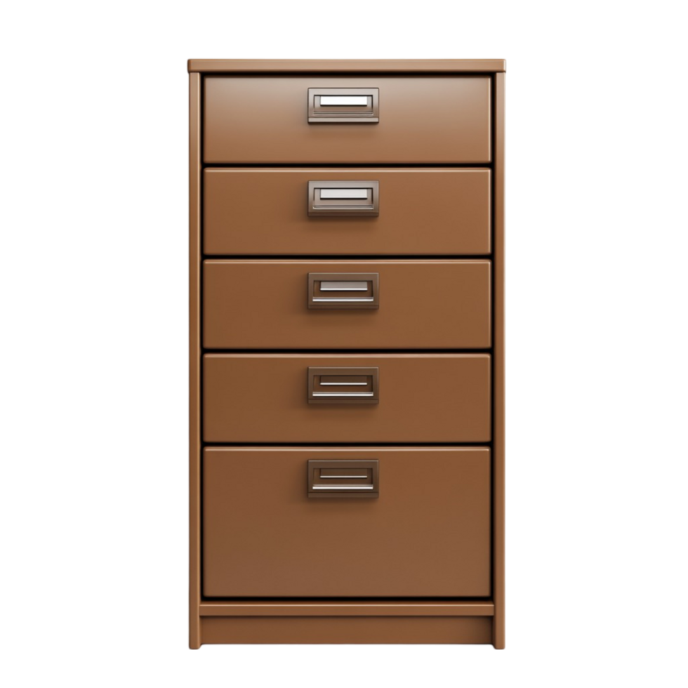 Large Filing Cabinet with Four Drawers on Transparent Background png