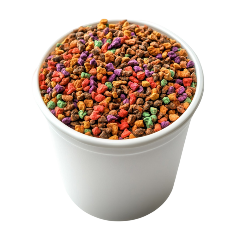Cup of Assorted Cereal on Transparent Background png