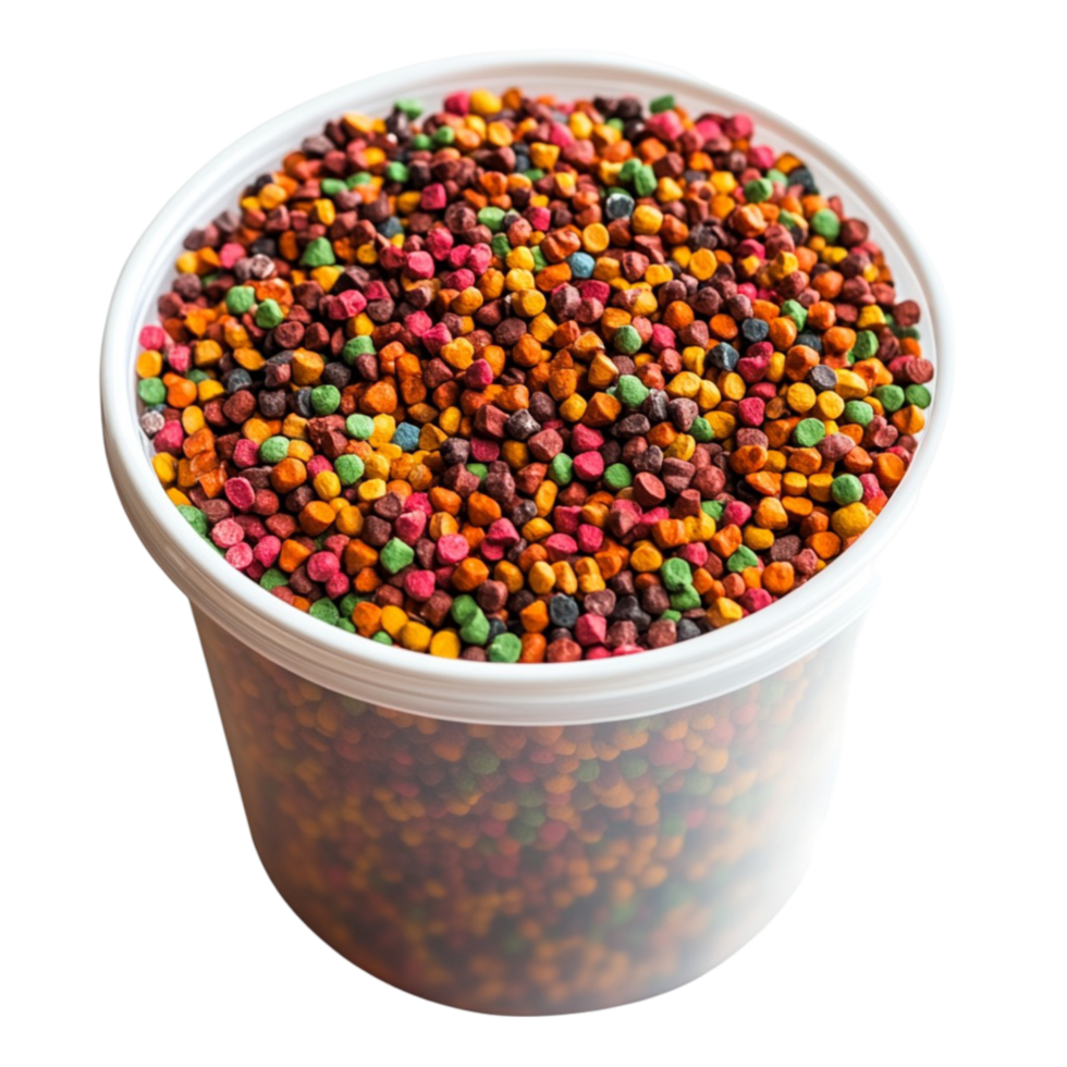 Jar of Colorful Candy Sprinkles on Transparent Background png