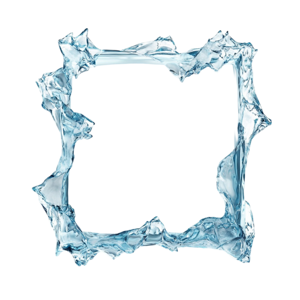 Ice Splash Frame on Transparent Background png