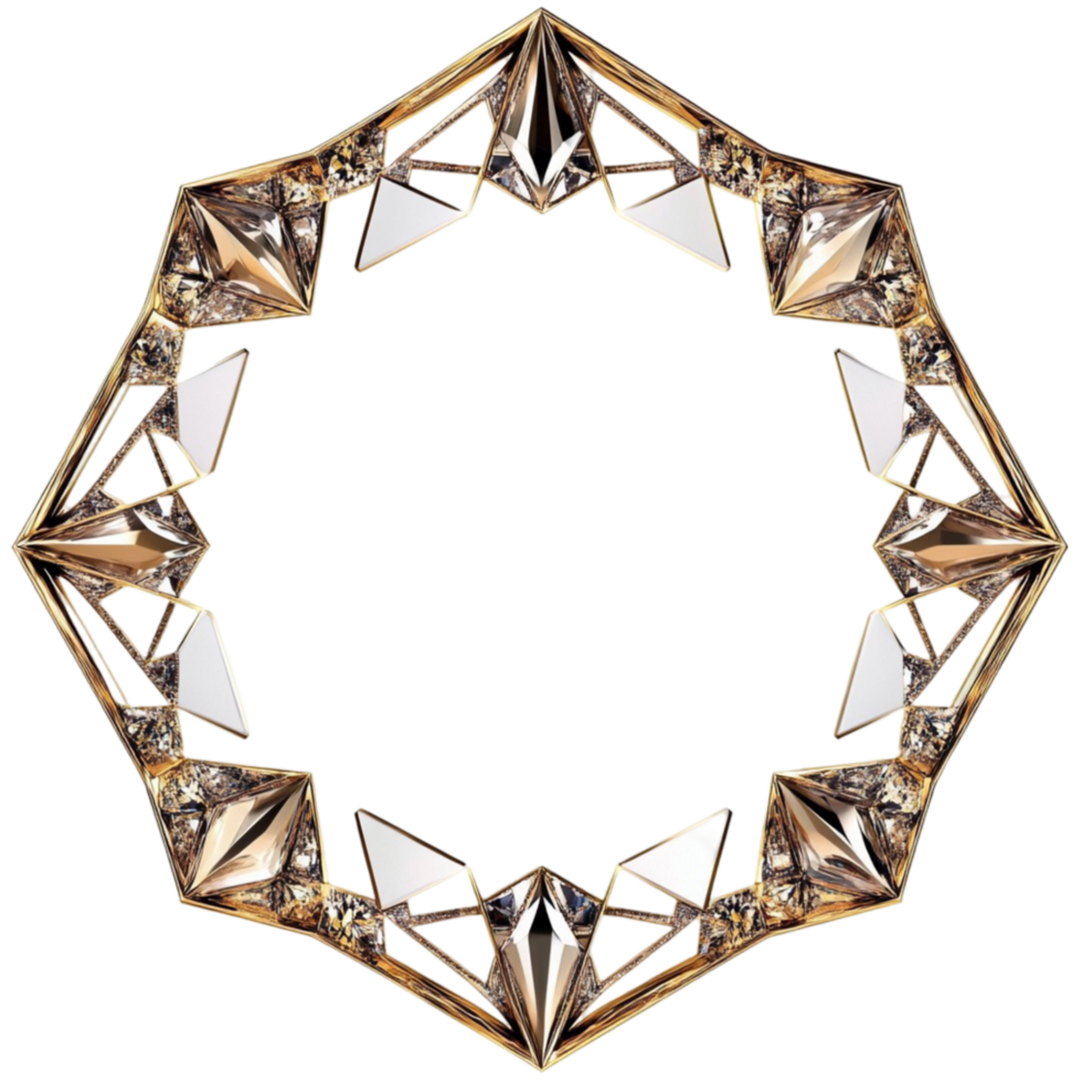 Abstract Geometric Polygon Wreath on Transparent Background png