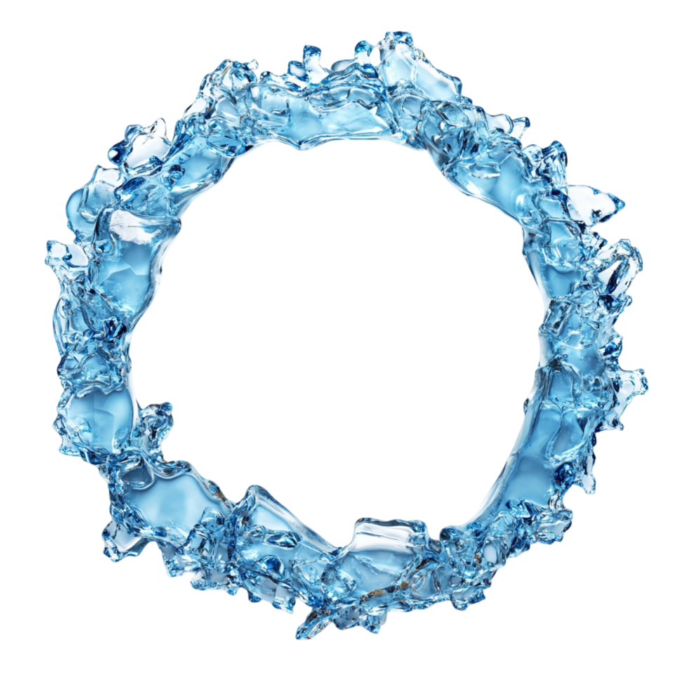Elegant Water Drop Wreath on Transparent Background png