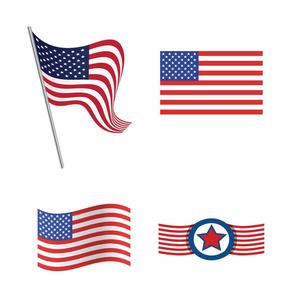 classic usa flag art vector