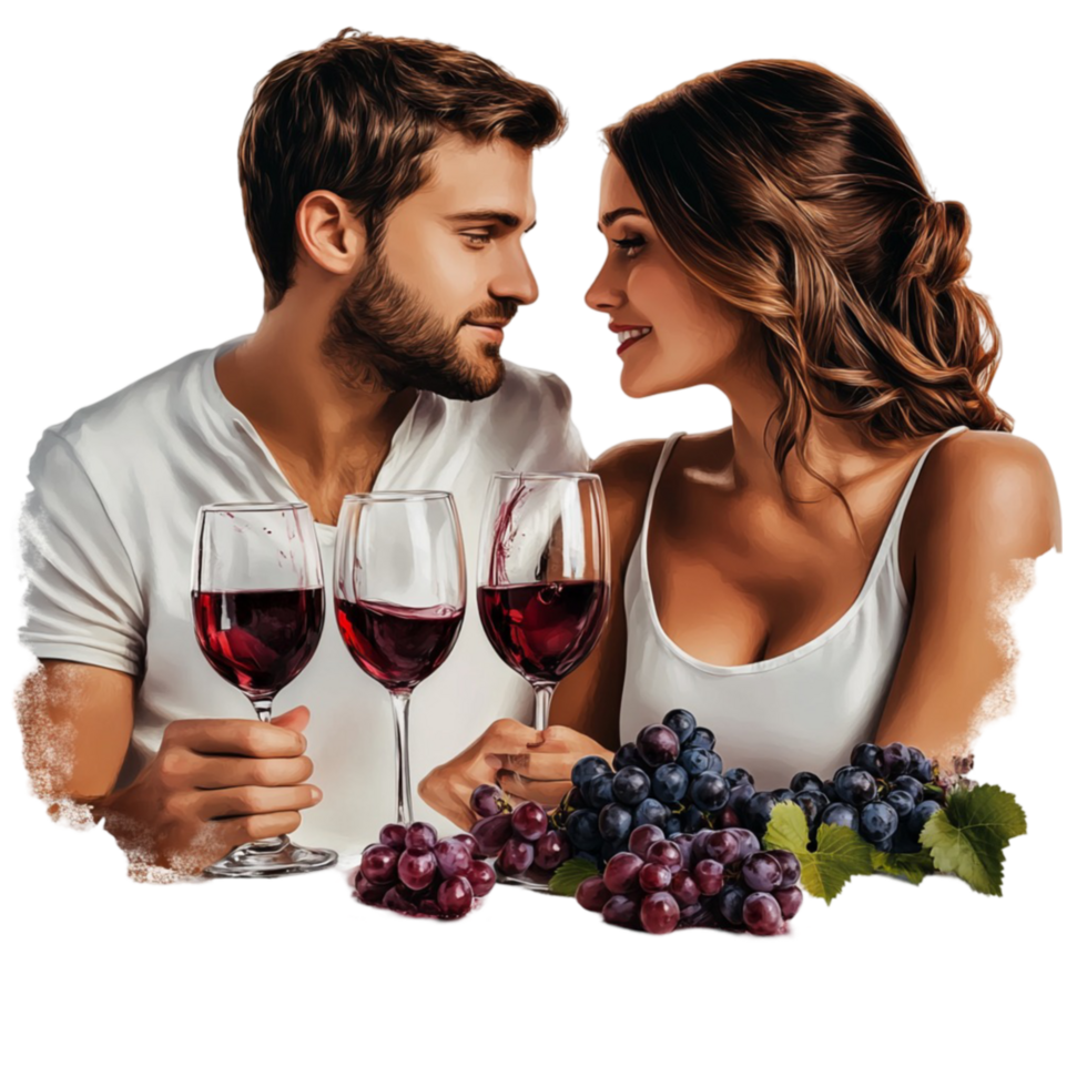 Adorable Couple Having Picnic on Transparent Background png